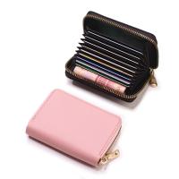 Cartera De Tarjetas De Negocio Para Hombres Y Mujeres En Gris PU Cuero Protegido Monedero Con Cierre De Cremallera 20 Espacios Para Tarjetas - details 10