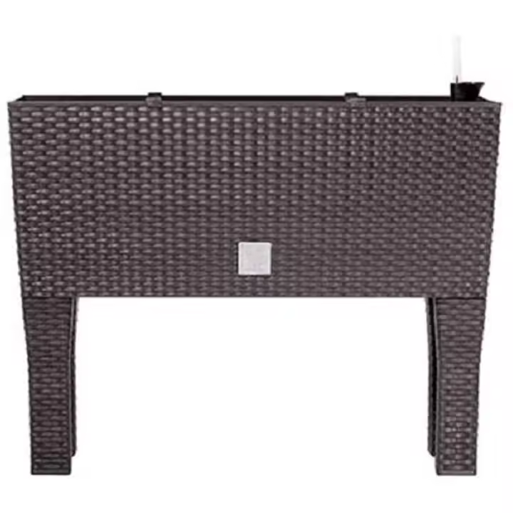 Prosperplast Jardinera con Patas Rattan 60x25x46cm con Autorriego y Capacidad de 30L - Antracita - 1