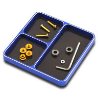 RS Bandeja Magnética Para Tornillos Y Gachas De Aluminio CNC 98*98*11mm Herramienta De Almacenamiento Para Modelos De Coche Barco Avión RC - details 6
