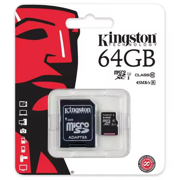 Tarjeta de memoria Kingston microSD de 64 GB - 1
