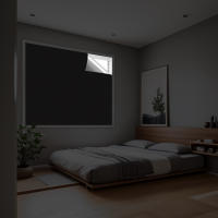 Cortina De Viaje Portátil Y Desmontable 100% Negra Para Bloquear Luz Film Para Ventana No Perforante Sin Taladro Teléfono Negro Moderno Para Sala De Estar Hogar - details 7
