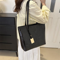 Bolso De Hombro Para Mujer Casual Fashion PU Cuero Negro Plata Oro Estilo Crocodiloid Bolso Grande Capacidad Tote Bag Ladies Hand Bags - details 6