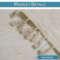 Cortinas De Lino Algodón Para Sala De Estar Boho Crema Semi Transparentes Con Borlas Y Bolsillo Para Rodamiento Voile Cortinas Soltas Para Ventana - details 3