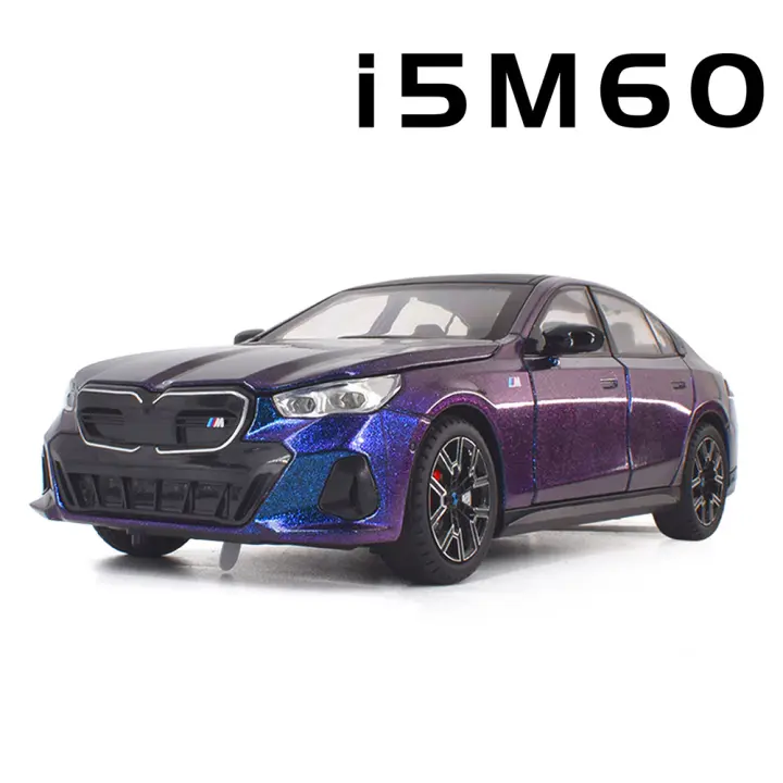 Coche De Juguete a Escala 1:24 I5M60 Con Sonido Luz Y Puertas Abiertas Absorci\u00f3n De Choque Regalo Para Niños Metal Y Plástico Tamaño Approx 21.5*9.5*7CM - 1