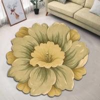 Alfombra De Piso En Forma De Loto Peonía Y Magnolia 60x60cm Antideslizante Floral Para Sala De Estar Mesa De Té Cama - details 4