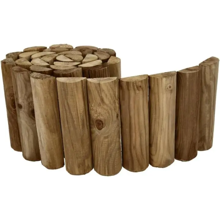 PAPILLON borde de Madera 6x30 cm, Longitud 2 Metros. valla de Madera Flexible, Rollborder con Madera tratada, Delimitador de Jardin. - 1