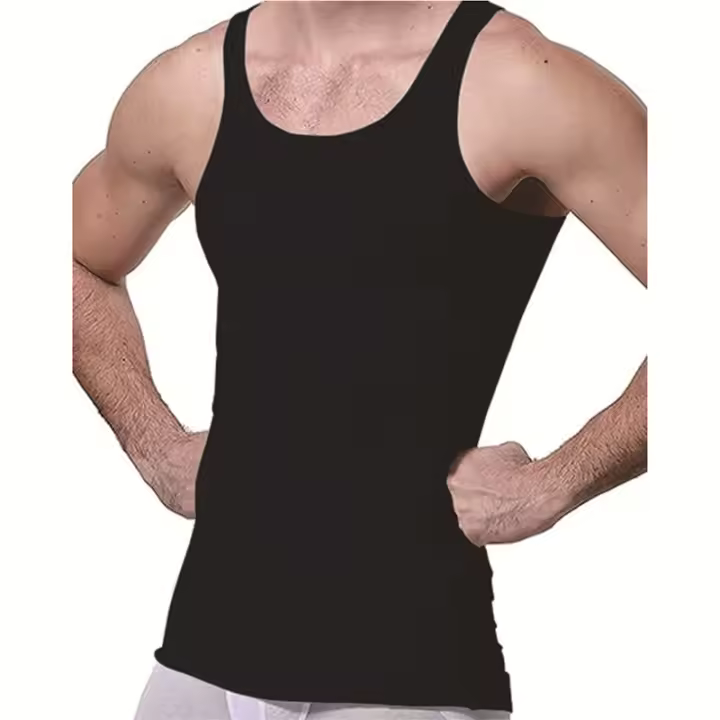 Chaleco Modelador De Cuerpo Para Hombres Chaleco De Compresión Para Gimnasio Control Abdominal Sin Mangas Ajuste Slim Para Ejercicio - 1