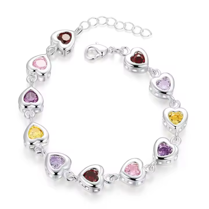925 plata esterlina elegante Pulseras con encanto cadena hermosa piedra de cristal gota joyería moda para las mujeres boda señora Linda - 1