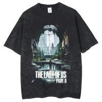 Camiseta De Algodón Harajuku Punk Para Hombre Con Patrón De the Last of Us Estampado Retro Cuello Redondo Manga Corta Lavada - details 2