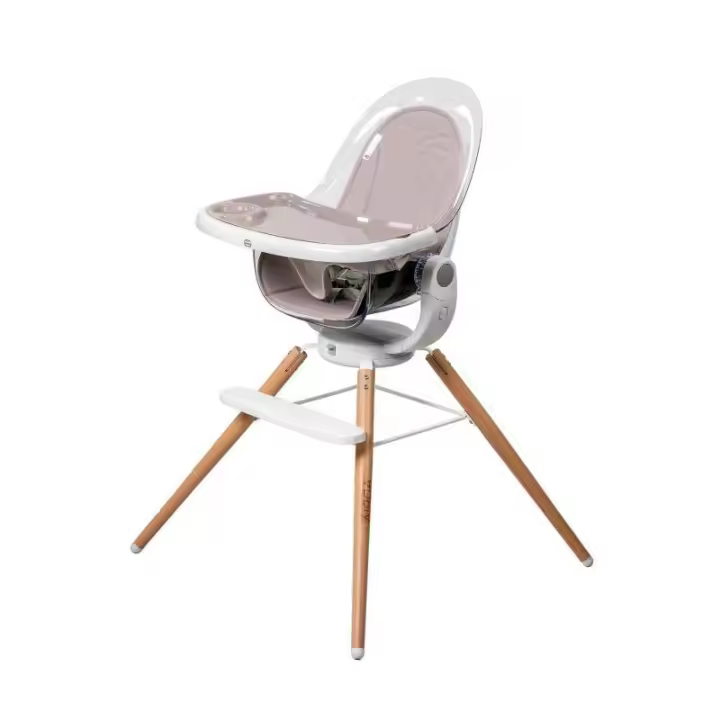 Asalvo Trona de Madera Adriá – Silla Alta PARA con Asiento Giratorio 360º, Bandeja Ajustable, Reposapiés y Diseño Moderno - 1