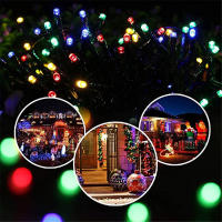 Luces Solares Para Decoración De Navidad Y Halloween Guirnalda De Hadas Exteriores 20/50/100/200 LEDs Iluminación Ambiental Para Fiesta Y Decoración Del Hogar - details 3