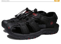 Sandalias De Verano Para Hombre Cuero Genuino Zapatos Casuales Para Exteriores Sandalias De Cuero Para Playa Zapatos Romanos Cuña De Goma - details 19