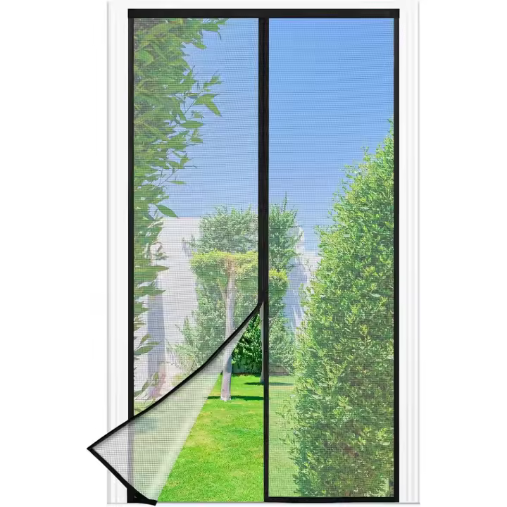 Mosquitera Puerta Magnetica - 100 x 210 CM - Negro, Mosquiteras para Puertas, Cierre Magnético de Arriba a Abajo, Automáticamente,Mantiene el Aire Fresco - 1