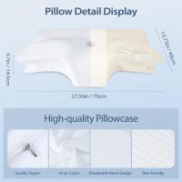 Almohada Cervical de Espuma Viscoelastica, Almohada Ortopedica para Soporte de Cuello, Almohadas Ergonómico para Dormir de Lado y Boca Arriba, 70 x 40 x 8.5/14cm - details 2