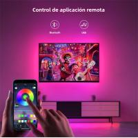 Tira De Luz LED RGB Bluetooth 1-5m Con Control Remoto De 24 Teclas Y Sincronización Con Música COB Dimmable Para Decoración De Habitaciones Y TV - details 5