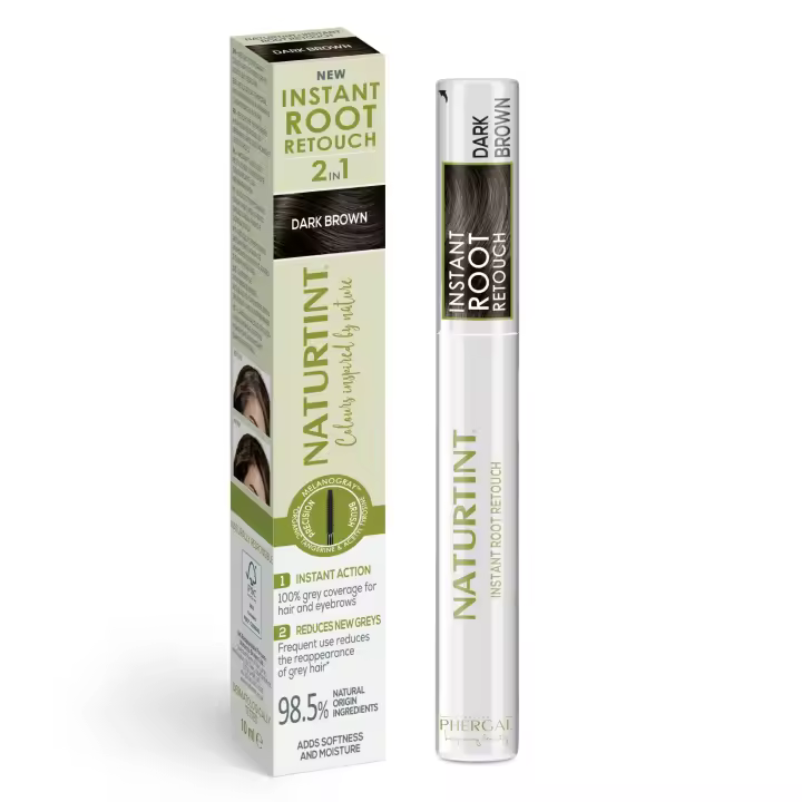 Naturtint Instant Root Retouch | Retocador Temporal de Canas, Raíces y Cejas | 100% Cobertura de las canas | Reduce y previene la aparición de canas | Aplicación rápida en solo 5 minutos | 98,5% Ingredientes Naturales | Disponible en 4 tonos - 10 ml - 1