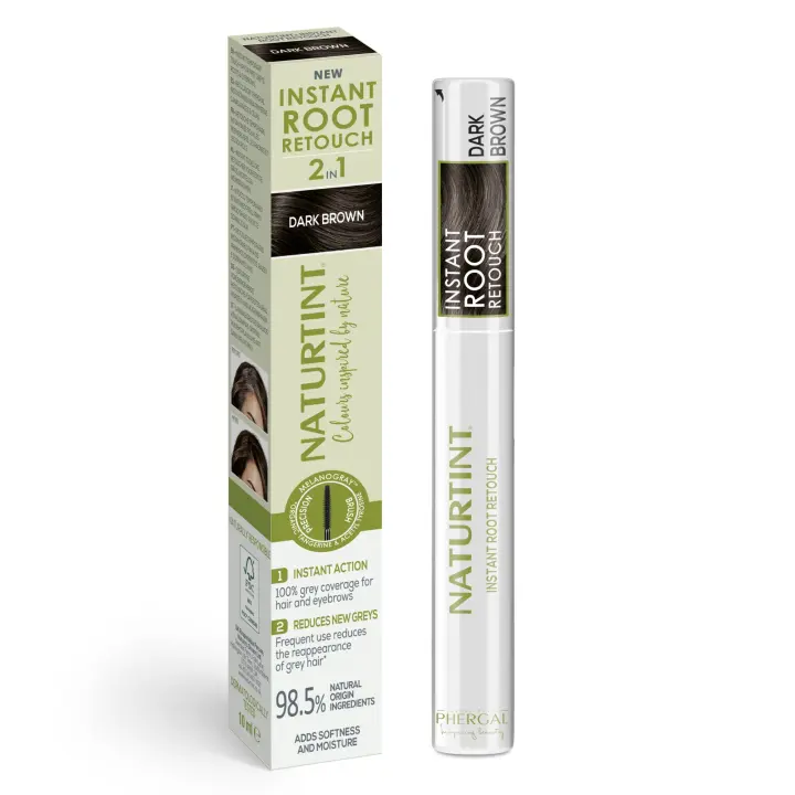 Naturtint Instant Root Retouch | Retocador Temporal de Canas, Raíces y Cejas | 100% Cobertura de las canas | Reduce y previene la aparición de canas | Aplicación rápida en solo 5 minutos | 98,5% Ingredientes Naturales | Disponible en 4 tonos - 10 ml - 1