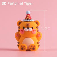 Topper De Pastel De Fiesta Animal De Dibujos Animados 3D INS Oso Conejo De Pascua Zodiac Chino Para Niños Decoraciones De Cumpleaños Boys O Girls Regalos PVC - details 13