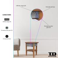 Mesa auxiliar altavoz portátil con sonido de 30W, Bluetooth, base de carga inalámbrica, batería de 2200mAh. Mesilla o mesita para dormitorio o sala de estar - TD Systems SM30B11W8B - details 4