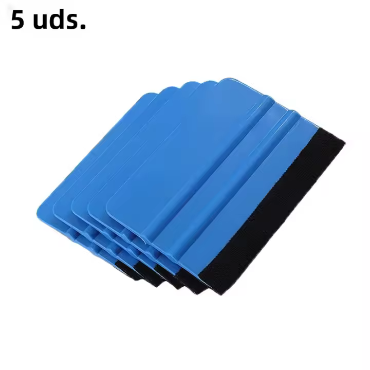 Limpia Ventanas De Coche Con Fibra De Carbono Y Vinilo Azul Automático Deshielo Limpieza Lavado Herramienta De Esmerilado Con Felpa Y Rascador De Película 1/5/10Pc - 1