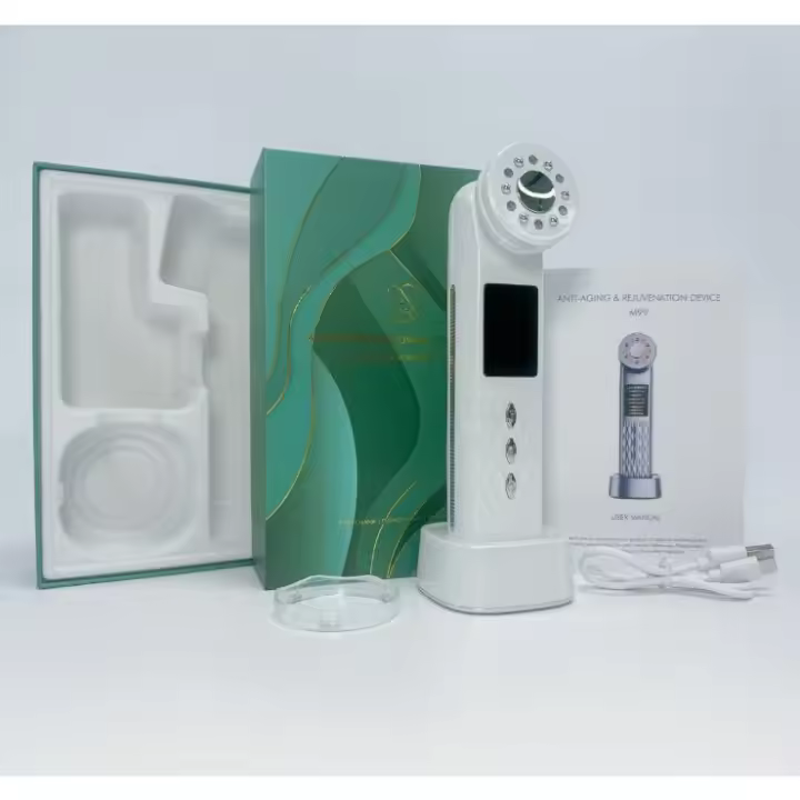 Instrumento de belleza ultrasónico con hielo, 7 modos, EMS, levantamiento y calentamiento, luz de color, vibración, masaje, introducción al instrumento - 1