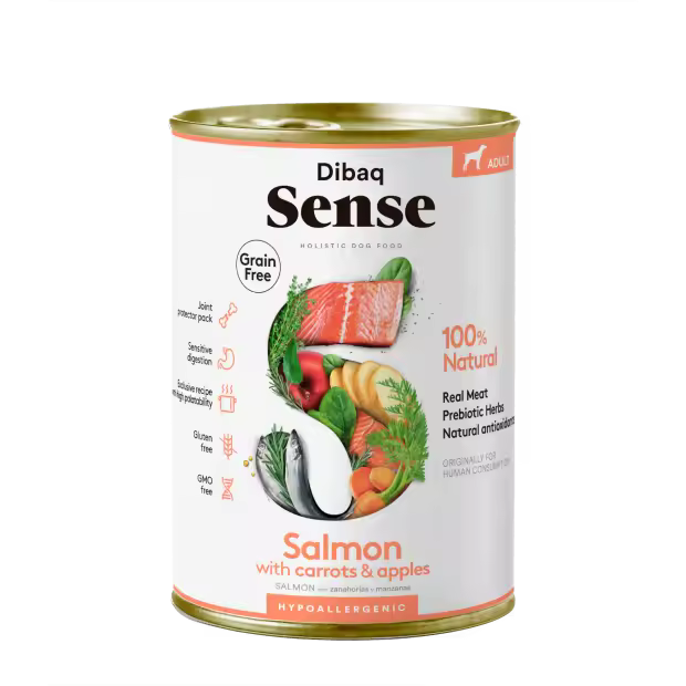 Dibaq Sense Lata Salmón - Alimento Húmedo para Perros - 380 gr - 1