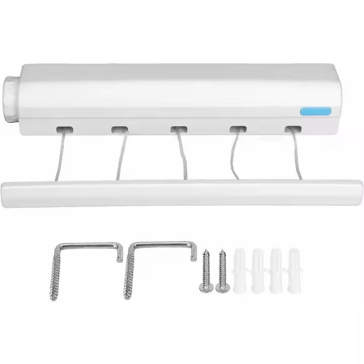 Tendedero de Pared Extensible 5 Cables 3,75m - Secadora de Lavandería - 1