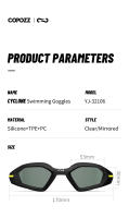 Gafas De Natación Profesionales COPOZZ Para Mujer Y Hombre Antiniebla Protección UV Ajustables Anti Deslizamiento Lentes Poliácrilico Negro Multicolor - details 11