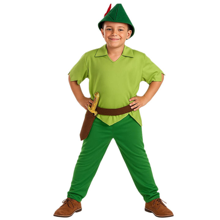 Disfraz de Duende Verde para Infantil - Peter pan para niño - Tallas 3-5, 6-7 y 8-10 años - El Rey del Carnaval
