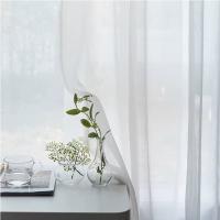 Double string of light-transmitting white gauze curtains gauze curtains drape semi-light-blocking balcony thin window gauze floating window Nordic transparent - details 2
