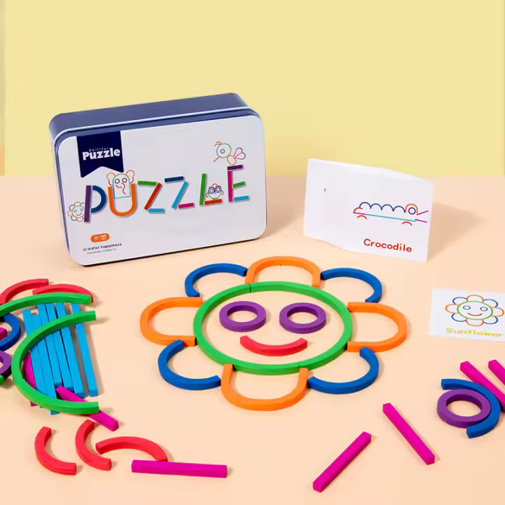Juguete Educativo Para Niños Madera Creativa Juego De Palos Y Anillos Montessori Alineación De Formas Y Colores Desarrollo Motor Fine - 1