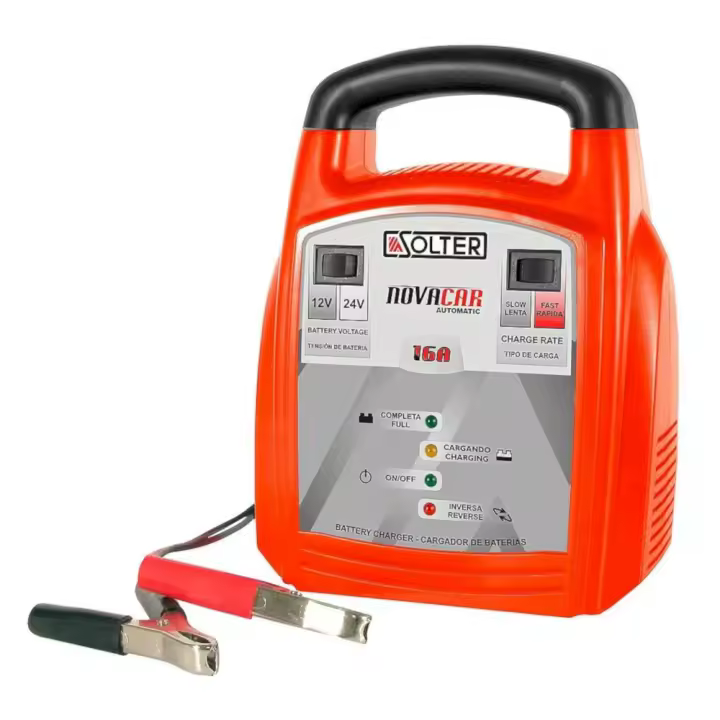 Cargador de baterías NOVACAR 16A de 12/24V, 3,75 - 12A. Para baterías de hasta 150A y de plomo-ácido y Gel. Solter - 1