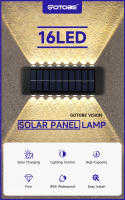 Lámpara De Pared Solar 4/6/8/10 LEDs Impermeable Para Exteriores Iluminação En Dirección Vertical Y Horizontal Decoración Para Jardín Casa Y Porche - details 0