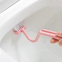 Cepillo De Inodoro Con Mango Extendido Para Eliminar Esquinas Muertas Cepillo De Limpieza Con Forma V De Plástico Cepillo Lateral Curvado - details 4