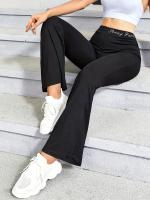 Pantalones De Yoga Para Mujer Con Pierna Ancha Y Cintura Alta Leggings De Quinceañera Casual Elasticidad En La Cintura Material Poliéster - details 4