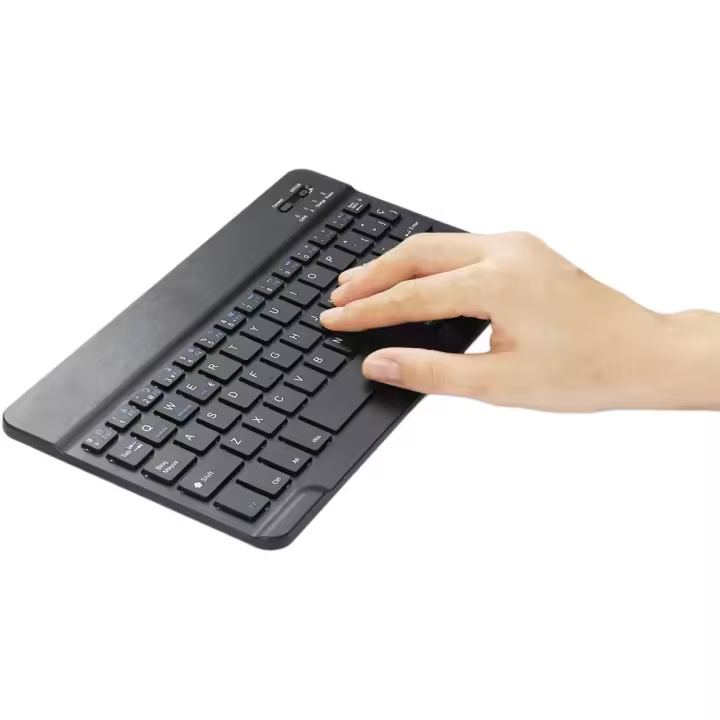 FGNS Teclado Español Ñ para Tablet, Teclado Bluetooth  Inalámbrico Portátil para Ultra Delgado para Cualquier Sistemas Operativos iOS Android Windows,Compatible con iPad Galaxy Tab Tablets Portátil Teléfonos Inteligentes(Negro Blanco) - 1
