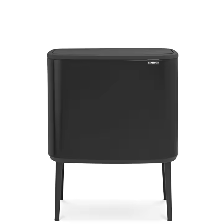 Brabantia Bo Touch Bin Cubo de Basura, 3 x 11 litros, Acero Inoxidable, Negro - 1