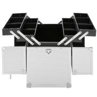 AREBOS Maletin Profesional de Maquillaje Tocador Portatil Neceser Plata - Uso Versátil - details 7