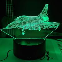 Lámpara De Ilusión Optica 3D Para Avión Luz Nocturna Con Toque Cambio De Color En 7 Colores Para Decoración Del Dormitorio - details 1