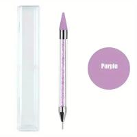 1Pc Art White Dual-head Wax Pen Con Adornos De Diamante Y Herramienta Para Colocar Cuentas De Cristal En Manicura - details 6