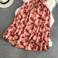 Vestido Largo De Verano Romántico Con Estampado Floral Vintage Vestido De Playa Con Cintura Alta Y Tirantes Spaghetti Para Mujer - details 26