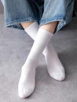 5 Pairs Men Crew Socks Black And White Middle Tube Streetwear Soft Breathable Cotton Casual Socks - details 4