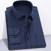 Camisa De Algodón Para Hombre Con Mangas Largas Y Rayas Estilo Casual Y Negocios En Rojo Gris Azul Naranja Tallas S a 9XL - details 16