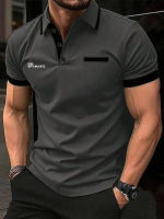Camisa Polo Para Hombre Camiseta De Golf Deportiva Casual Corta De Verano Con Bloque De Colores Básico Regular Fit Para Primavera Otoño - details 3
