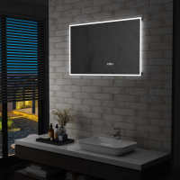 vidaXL Espejo de Baño con LED Sensor Táctil Reloj Accesorio Maquillaje Dimensiones 80 x 60 cm, 100 x 60 cm - details 1
