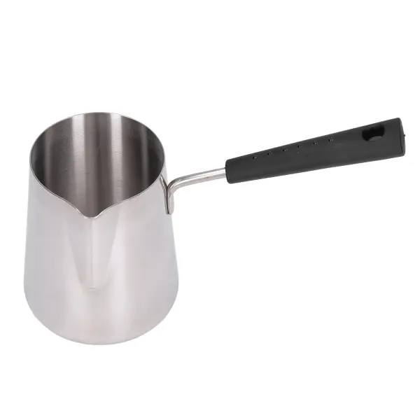 Cafetera turca de 600 ml de acero inoxidable con superficie brillante, resistente a altas temperaturas, fácil de limpiar y calentador de mantequilla. - 1