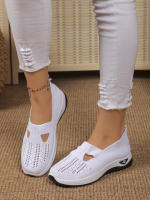Zapatillas De Mujer En Color Sólido Transpirables Zapatillas Casuales De Verano De Bajo Térmico Tejidas Zapatos Casuales Para Mamá - details 8
