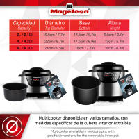 MAGEFESA EASY EXPRESS Olla a Presión Eléctrica Programable Multifunción de 500W, 6 Funciones Diferentes, Recipiente Extraíble - details 1
