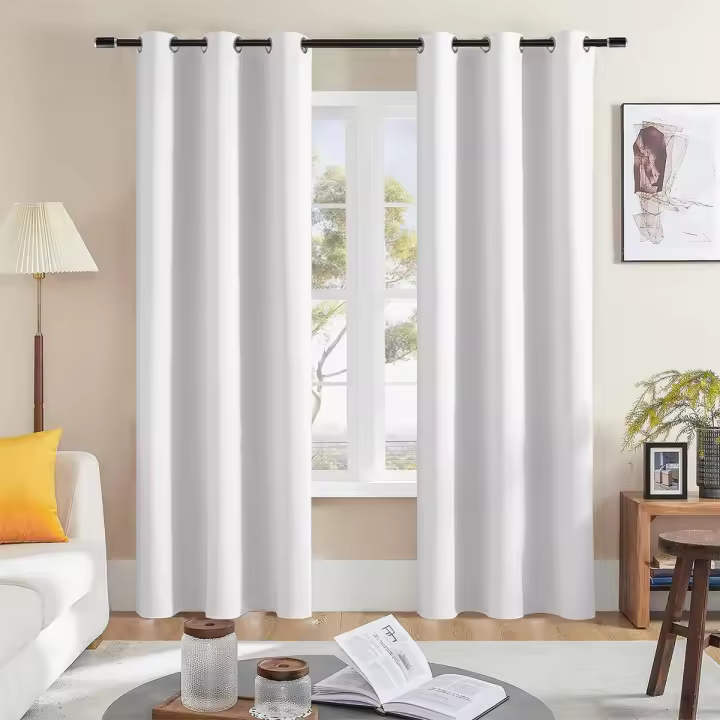 2PCS Cortinas De Isolación Térmica Con Ojales Para Decoración De Hogar Oficina Y Dormitorio Alta Ocultación (70-90%) Material 100% Poliéster - 1