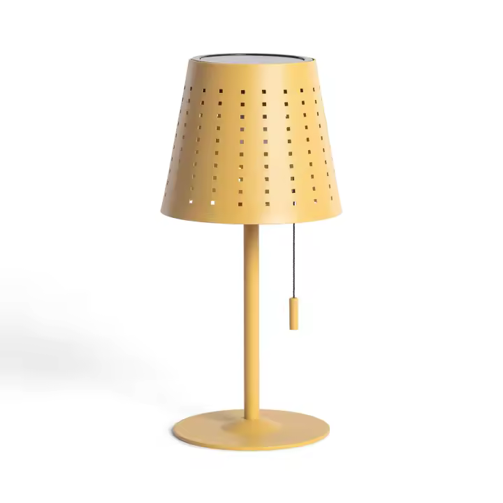 Ledkia Lámpara de Mesa Solar Exterior LED Portátil con Batería USB Recargable Banate Amarillo Arena - 1